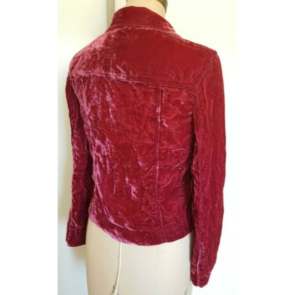 Vintage 90s velvet  button down shirt S - Picture 6 of 11